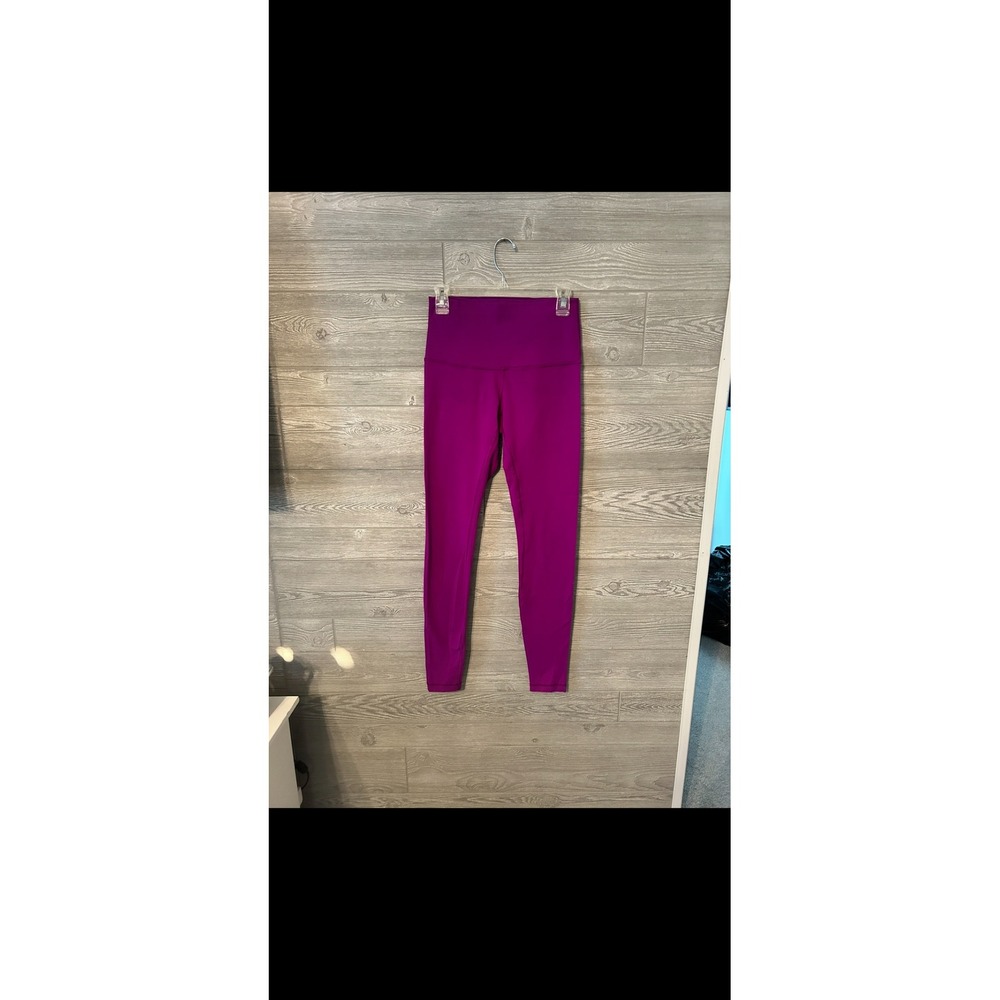 Lululemon Purple High‎ Rise Full Length Yoga Leggings Size 8 Magenta Activewear